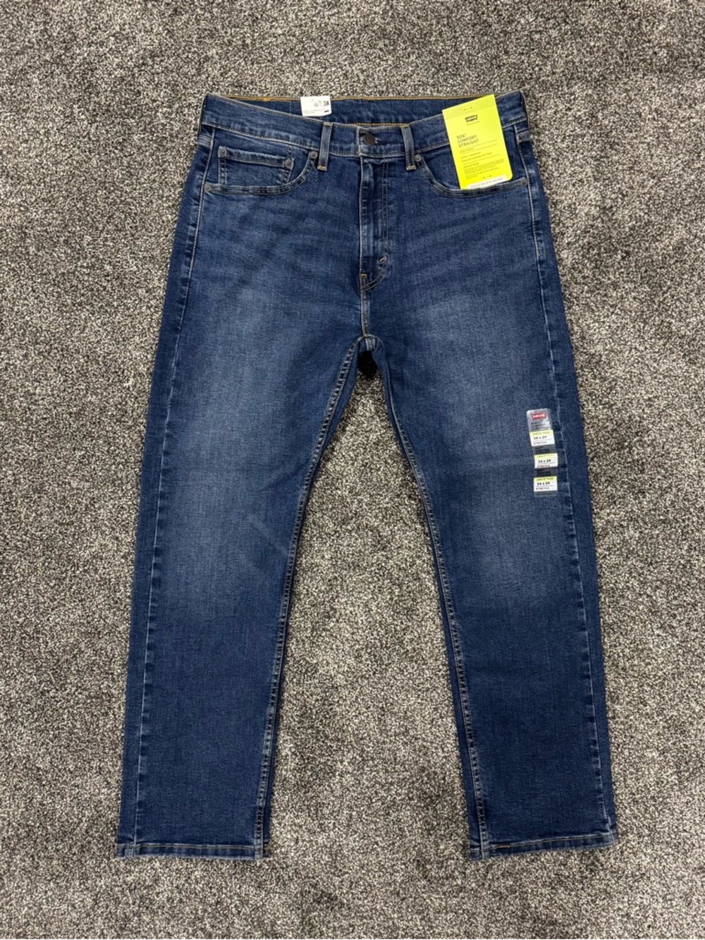 Levis Jeans Mens 34x29 Blue 506 Comfort Straight Flex Stretch Mid Rise Dark Wash